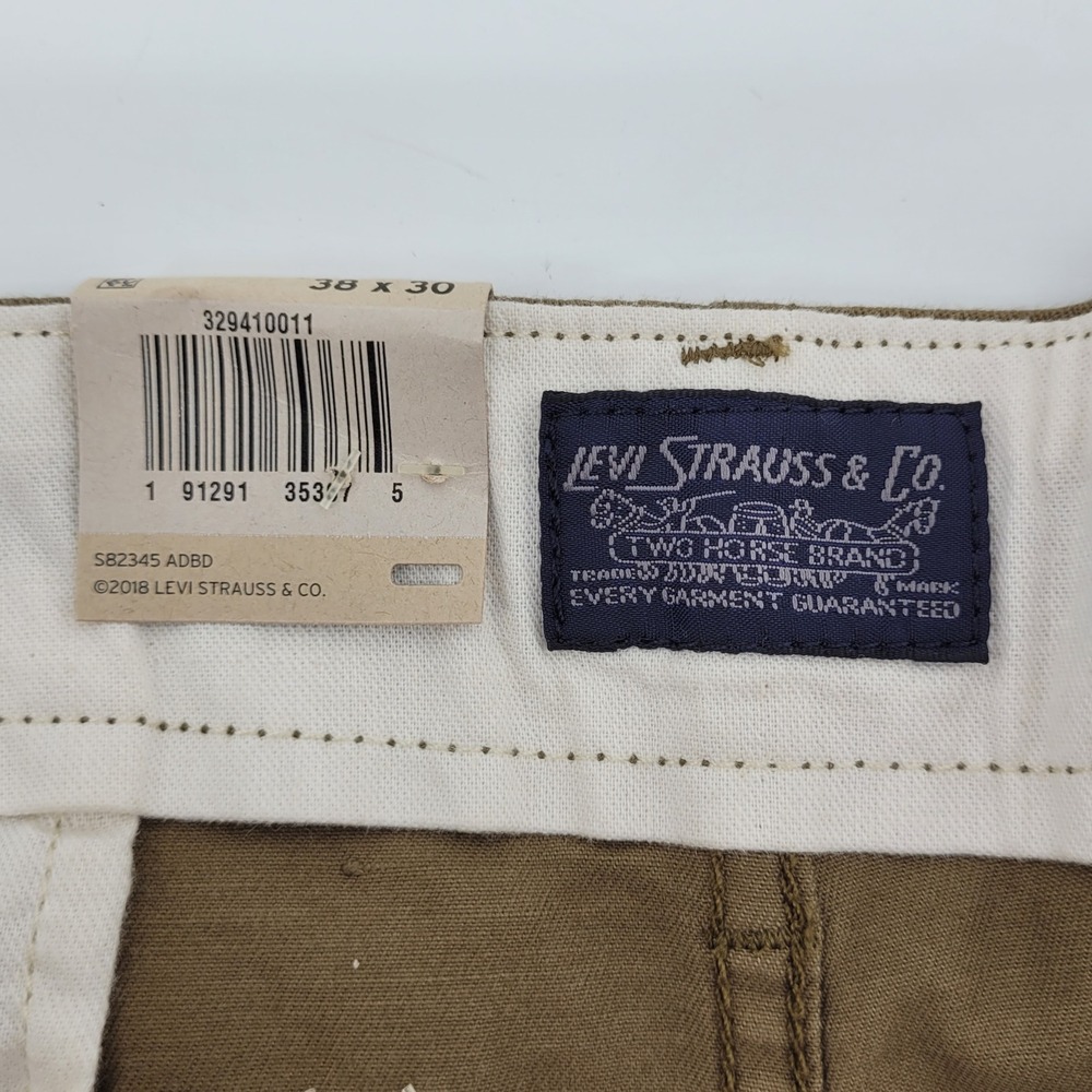 Levi's 502 Regular Taper Chinos Mens 38x30 Brown Stretch Sits Below Waist NEW - Picture 3 of 9